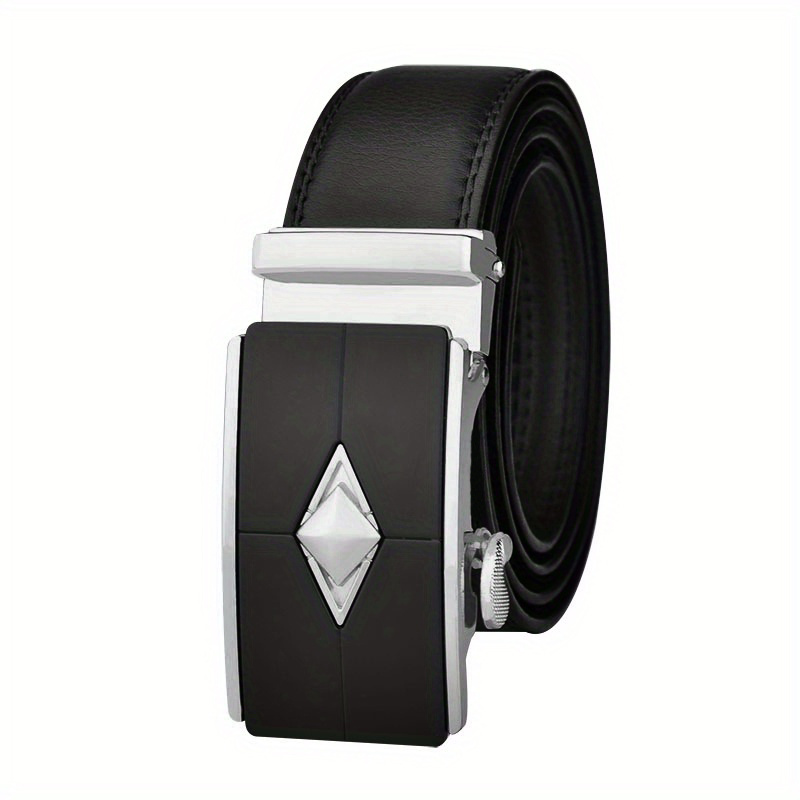 Argyle Style Men's Automatic Buckle Belt Business Leather Belt