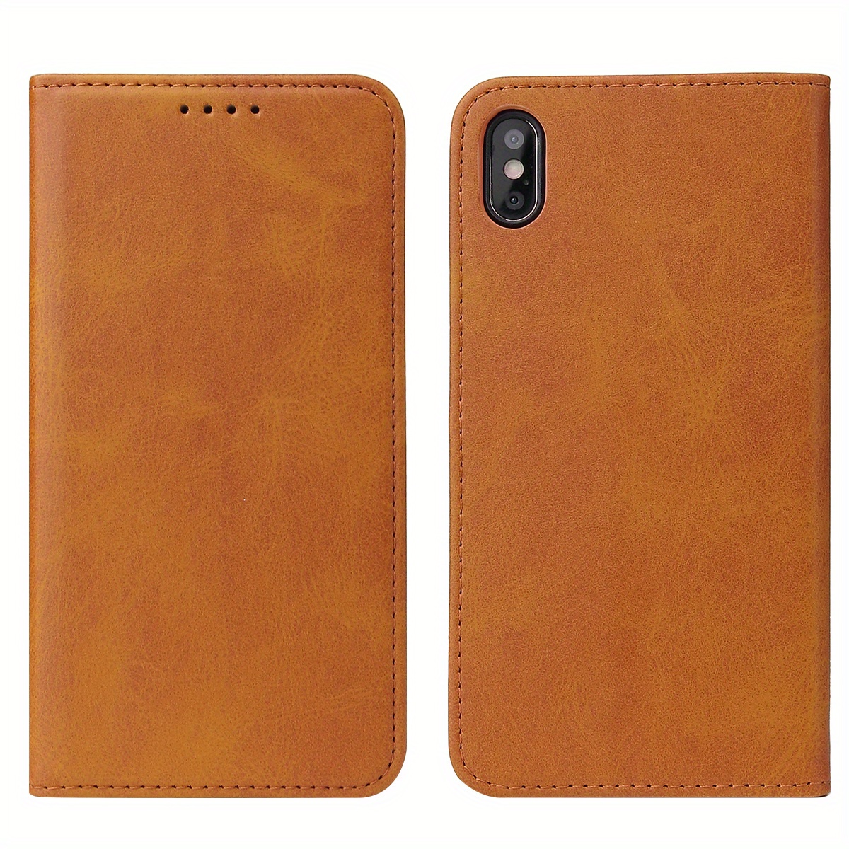 TEMU Phone Case: Flip-style Strong Magnetic Calf-pattern Full-coverage Drop-proof Phone Case, Suitable For Iphone 14, 13, 12, 11, X, Xs, Xr, Pro Max