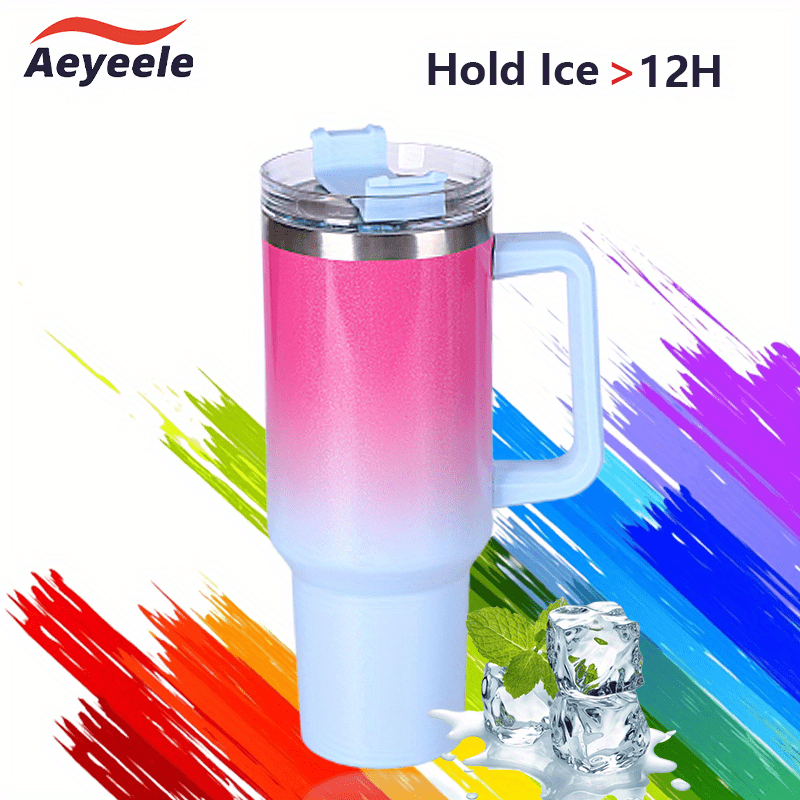 Gradient Water Bottle Set, Insulated Tumbler With Straw, Reusable Water Cup  With Large Capacity For Camping And Hiking - Temu