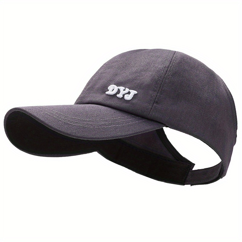 Backless Ponytail Baseball Cap Letter Embroidery Solid Color Sun Hat Adjustable Lightweight Visor Hat For Women