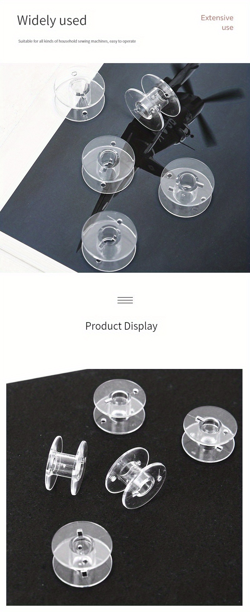 Opry Thread bobbins plastic transparent - 10x20pcs
