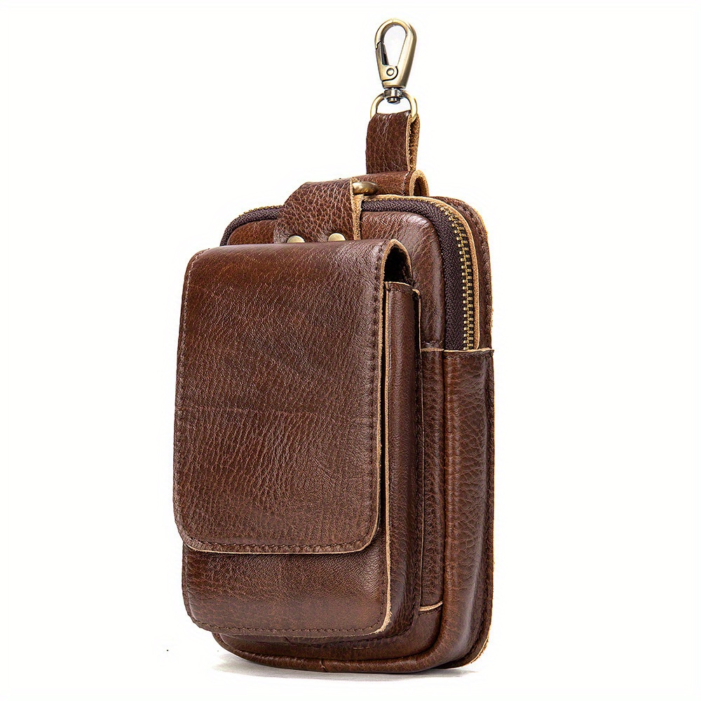 Men's Vintage Genuine Leather Waist Bag High Quality Multifunction  Crossbody Pouch Mobile Phone Bag Sports Bag - Temu