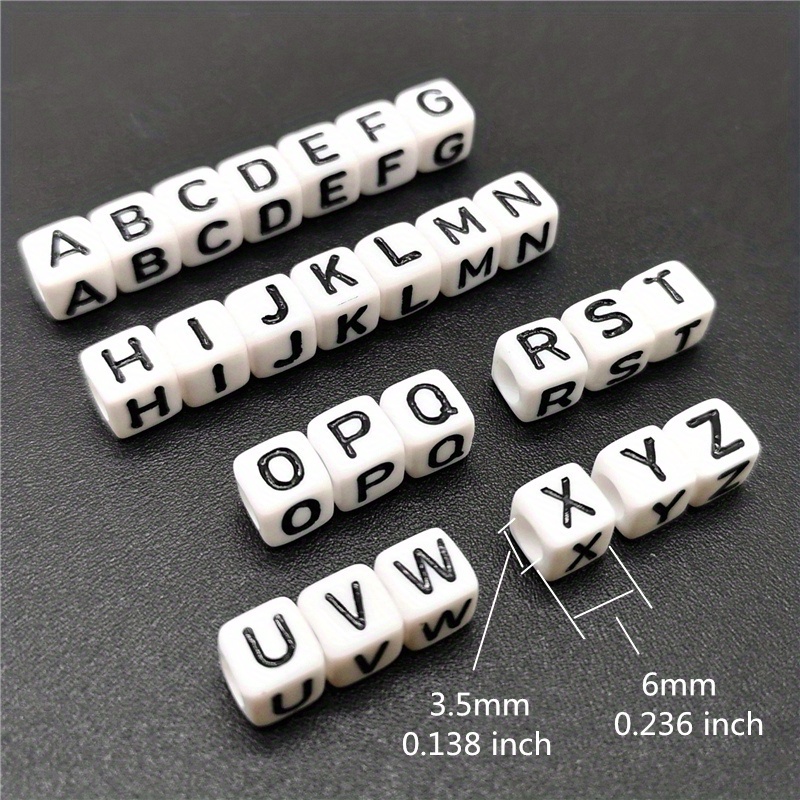 Acrylic Random Mixing Square Letter Beads Fashion Diy - Temu Canada