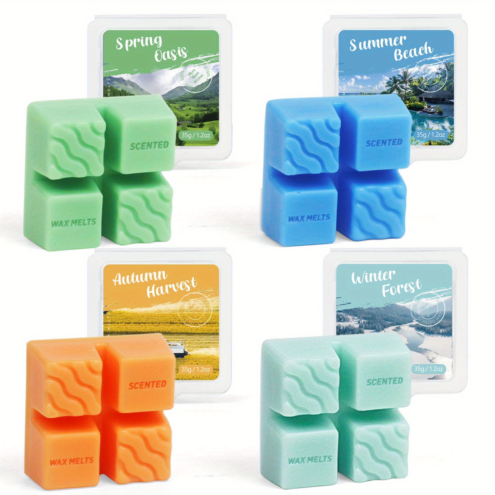 Scented Wax Melts, Four Seasonal Scented Wax Cubes, Scented Soy