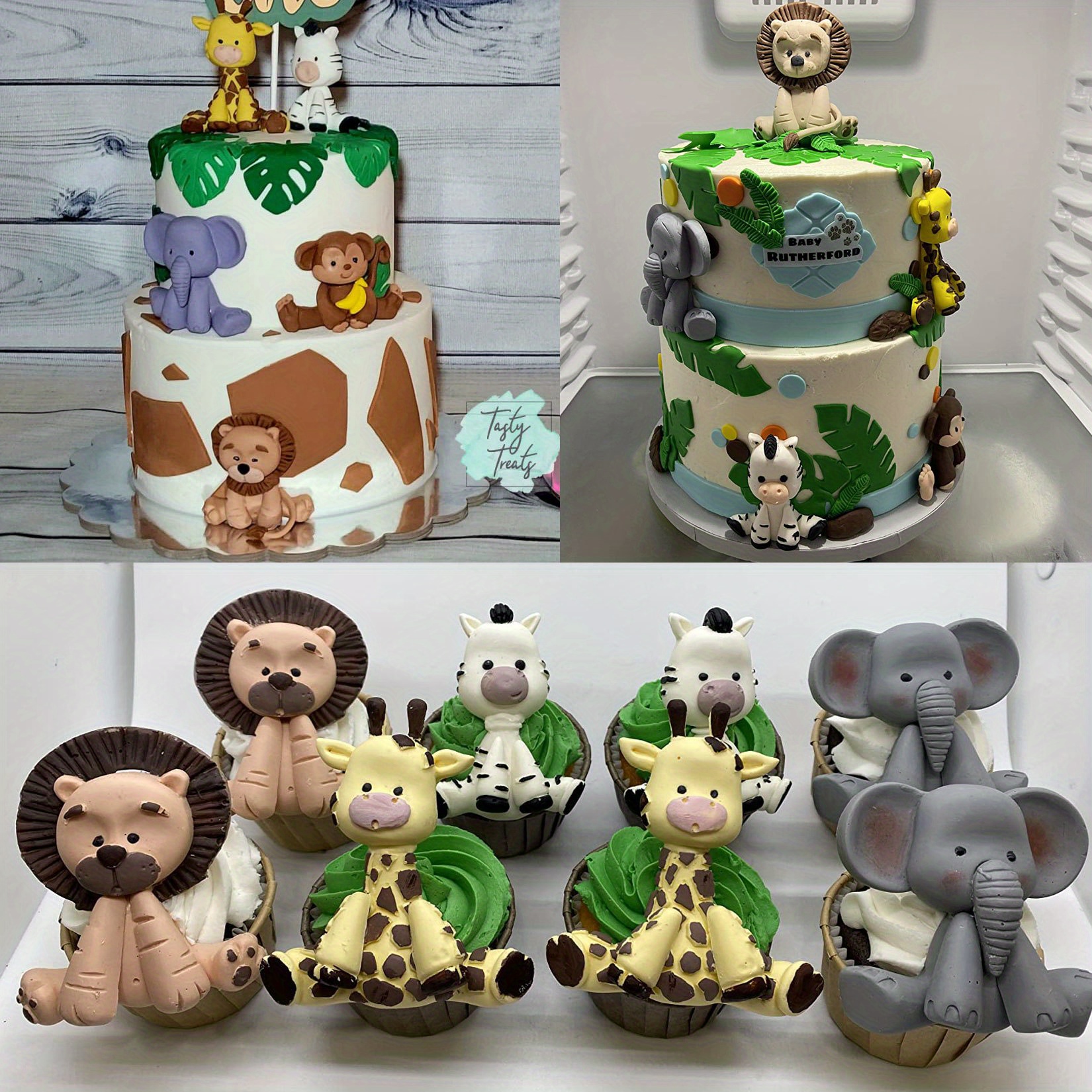 Jungle Animal Silicone Mold Decor 3D Fondant Mold for Birthday Party Cake  Decoration Kitchen Baking Dessert Baby Shower Supplies