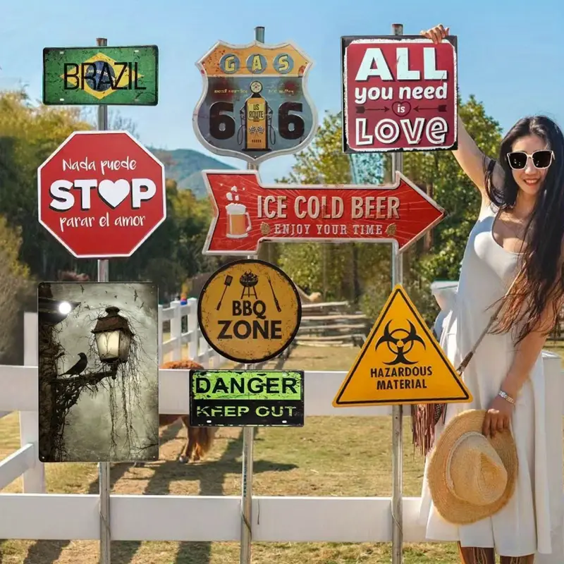 Plaque Décorative Métal Rétro "Beach Paradise" - Décoration Murale Cuisine, Garage, Bar