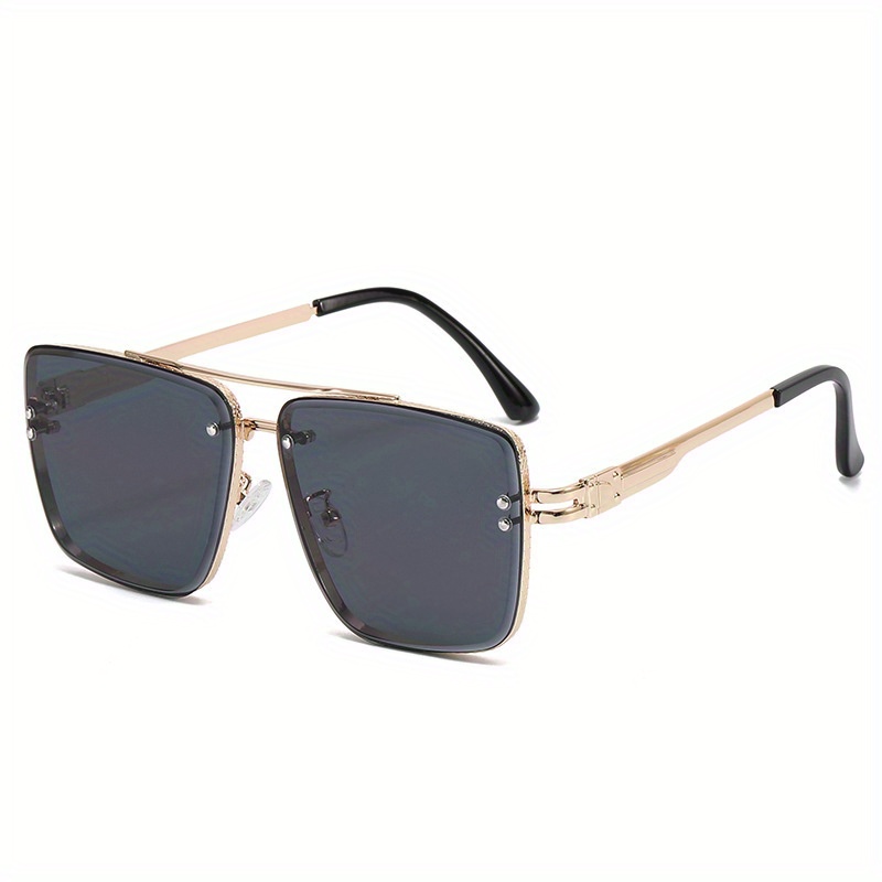 Men's New Trendy Double Bridge Light Luxury Metal Sunglasses