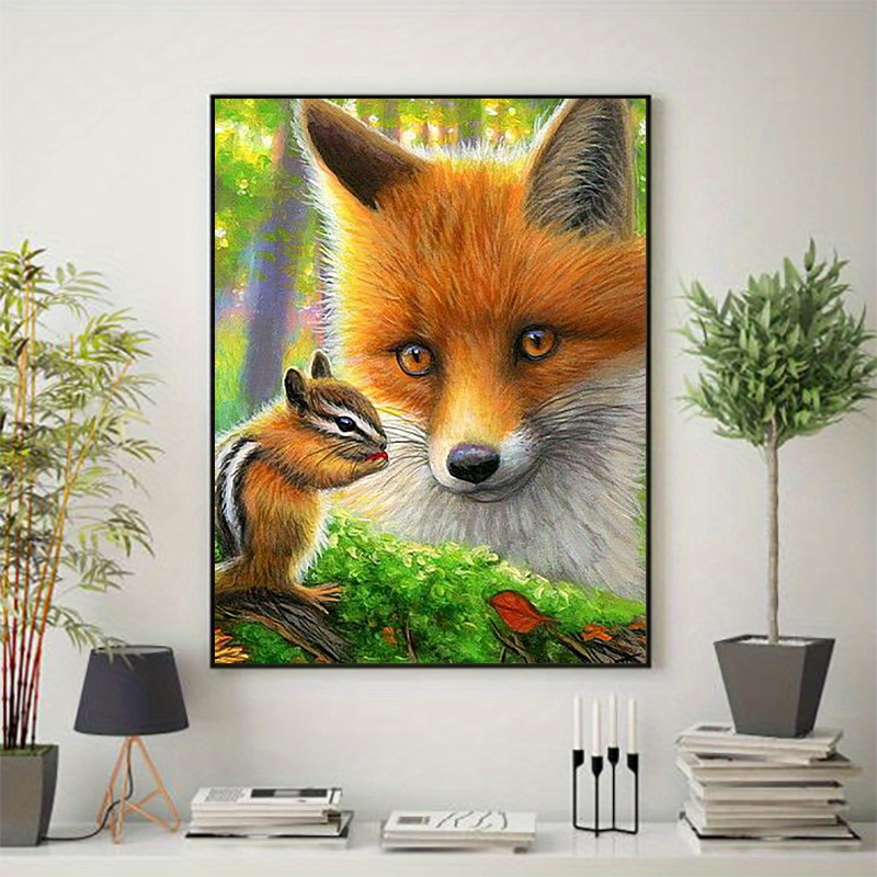 Fox Diamond Painting Kits 5d Cartoon Animals Artificial - Temu