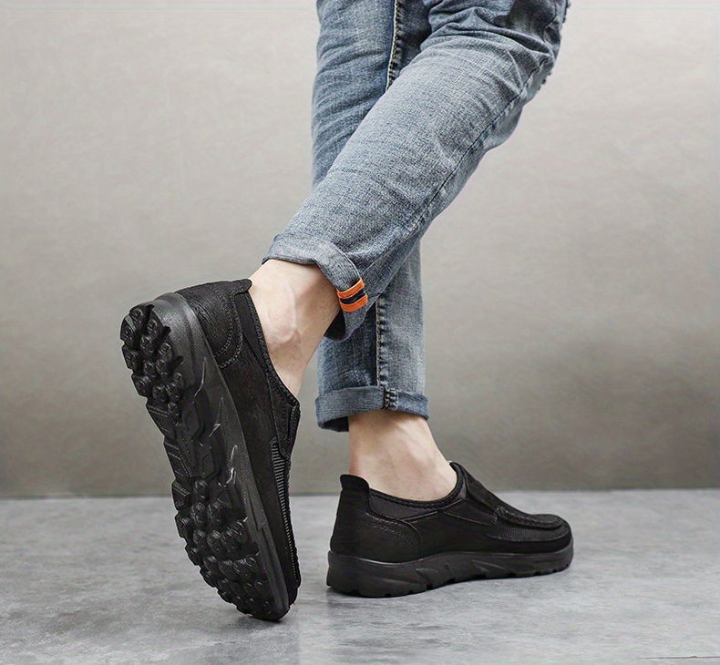 mens vintage loafers wear resistant non slip comfy casual shoes slip on walking shoes details 17