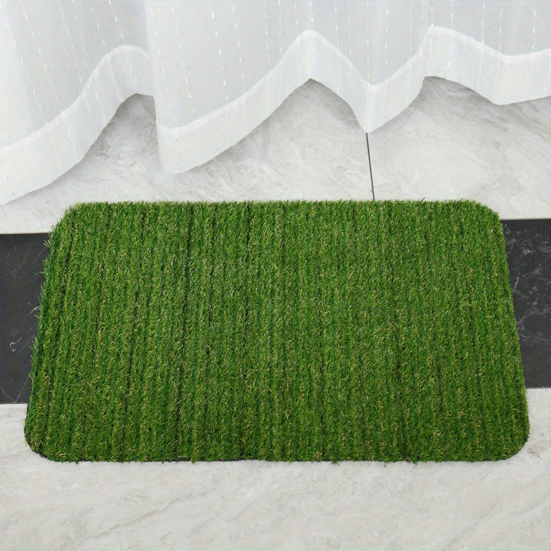 Artificial Grass Door Mat Indoor/Outdoor Rug Green Turf Entryway Scraper  Doormat