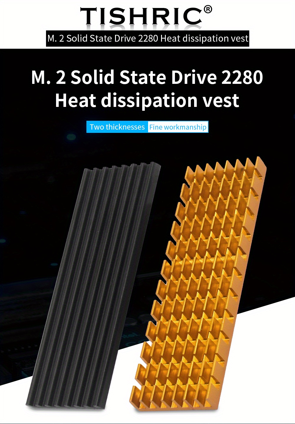 Cool M.2 Ssd Nvme Tishric Aluminum Heat Sink Thermal Pad Temu