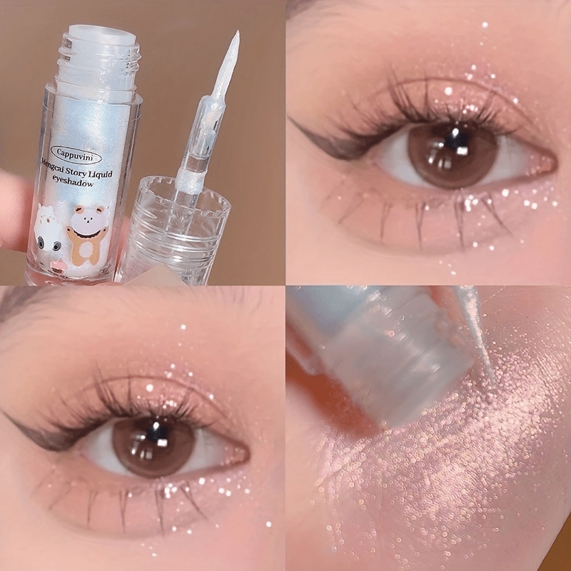 Fard À Paupières Liquide À Paillettes 4 Couleurs Maquillage - Temu Belgium