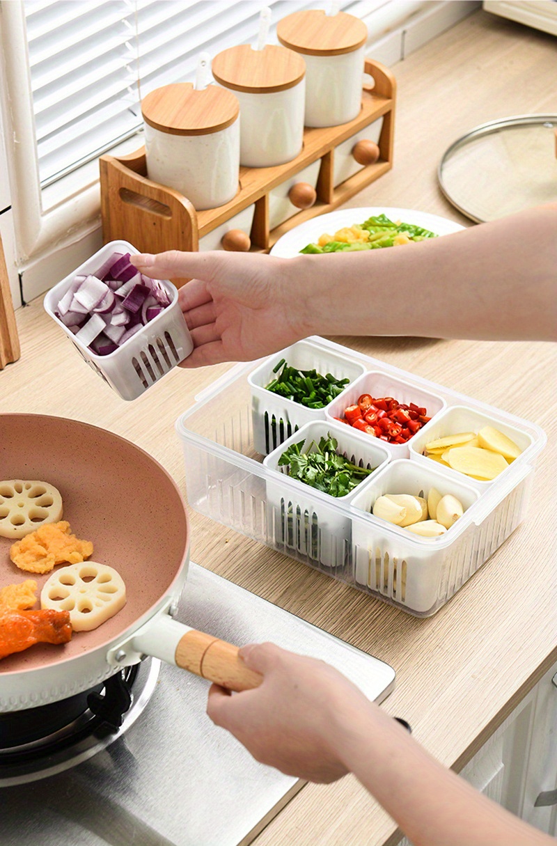 Organizer Food Storage Box Household Tray Set Vegetable Meat Fish Storage  Wall-mounted Drawer Free Punch 6 Layers