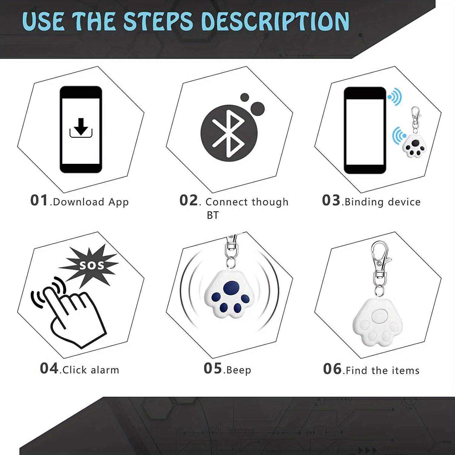 Mini Wireless Anti Lost Alarm Tracker Gerät Schlüsseltaschen Gepäck