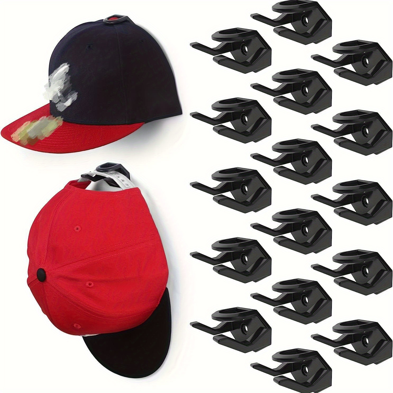  LEKUSHA Perchero adhesivo para 10 sombreros para pared
