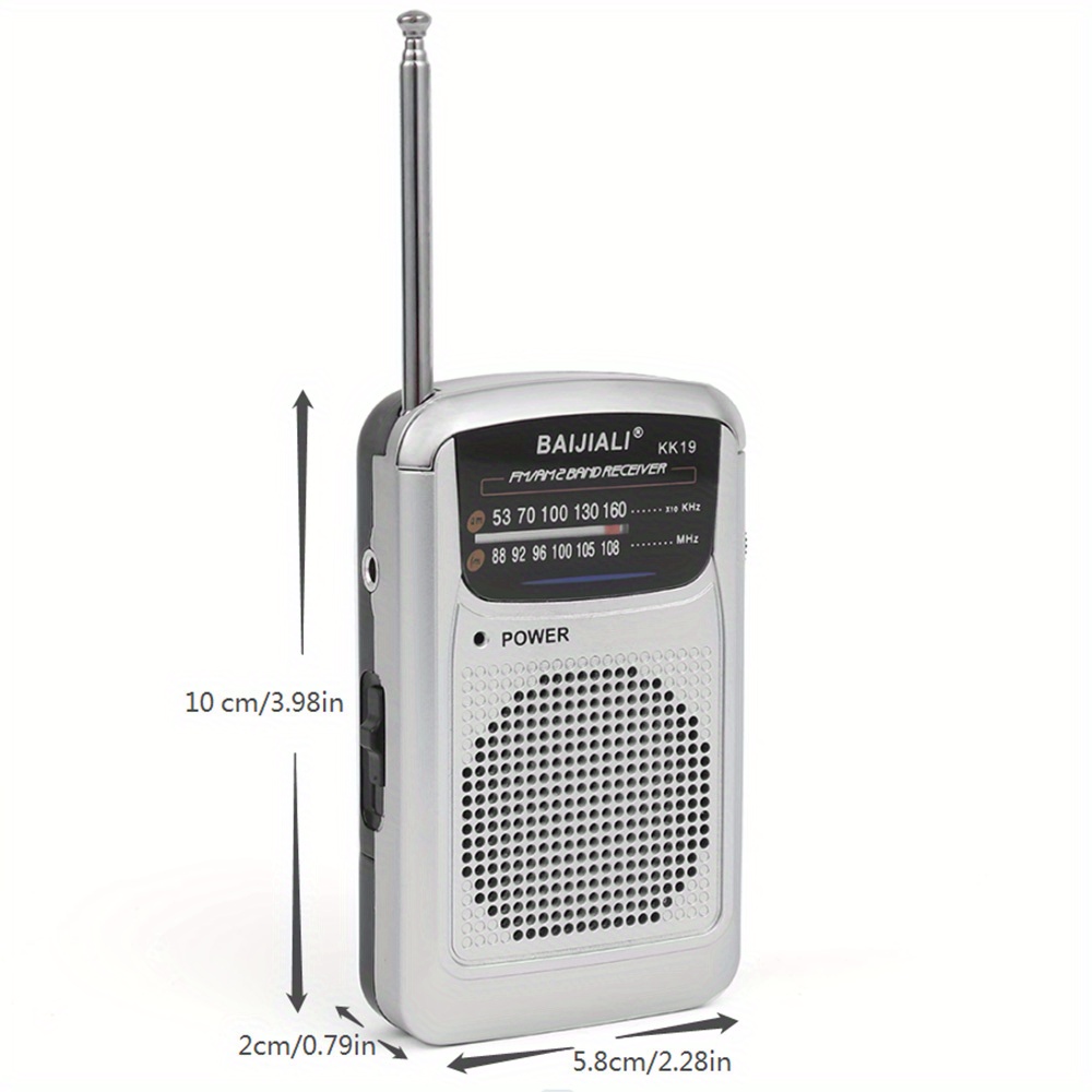 KK-928 Radio portable AM / FM Mini radio avec haut-parleur bibande intégré - FM / AM Mini radio portable - Radio de poche - Alimenté par des piles AAA -  Italie, Produits Neufs 