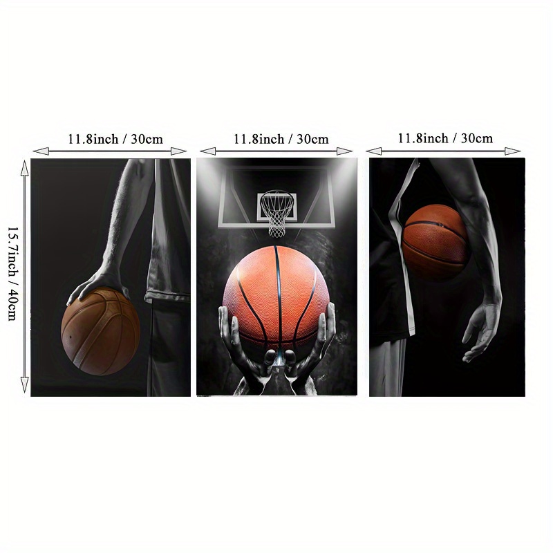 3pcs Art Canvas Print Posters Sports Basketball Wall Art Paintings ...