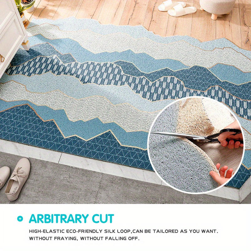 Door Mat Carpet Living Room Bedroom Floor Outdoor Entrance Door Mats  Non-Slip Stain Resistant PVC Silk Loop Rug Home Mat Carpet