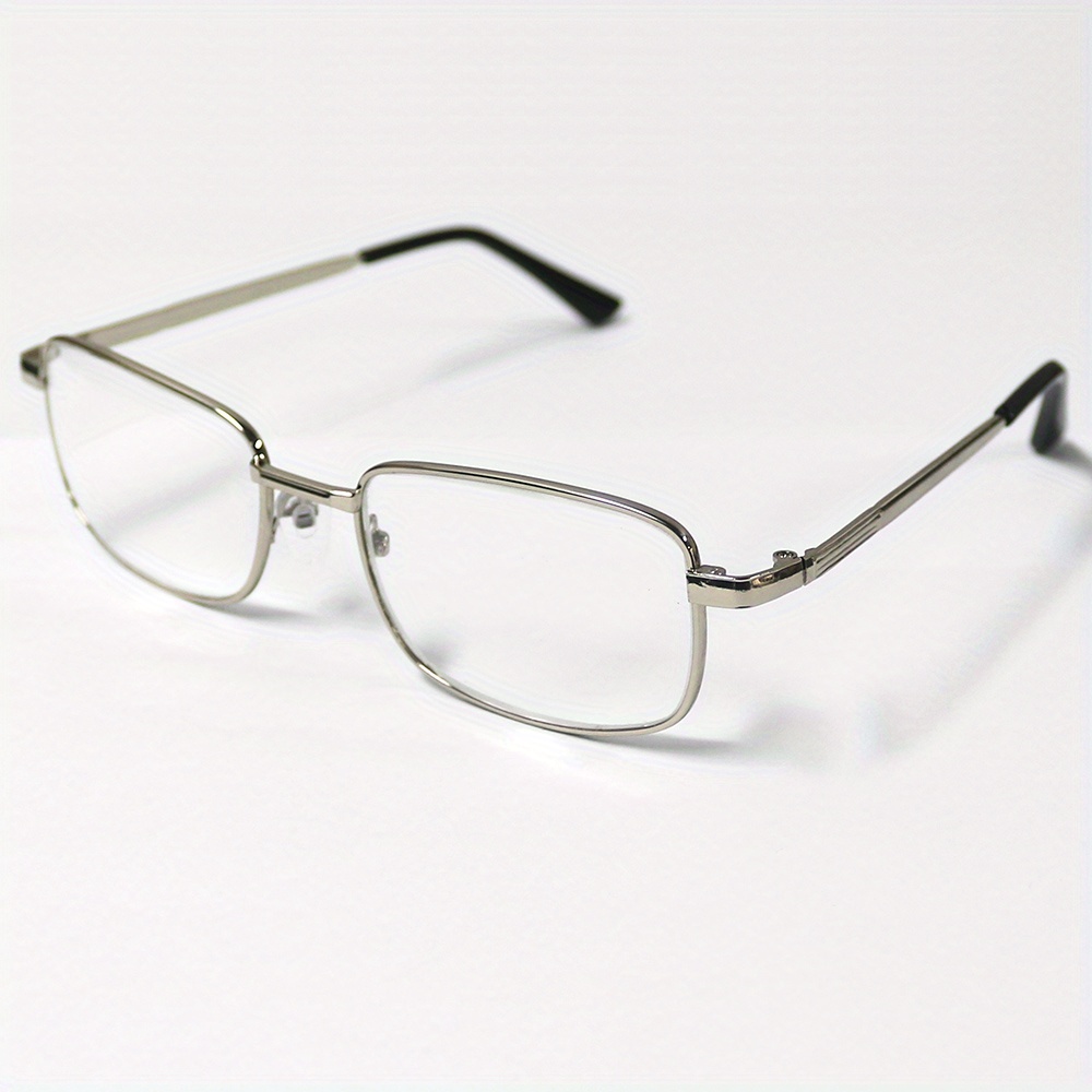 Gafas antirrayas para leer con estuche para hombres y mujeres, lentes de  vidrio de aleación, gafas para presbicia de montura completa, gafas con  lupa