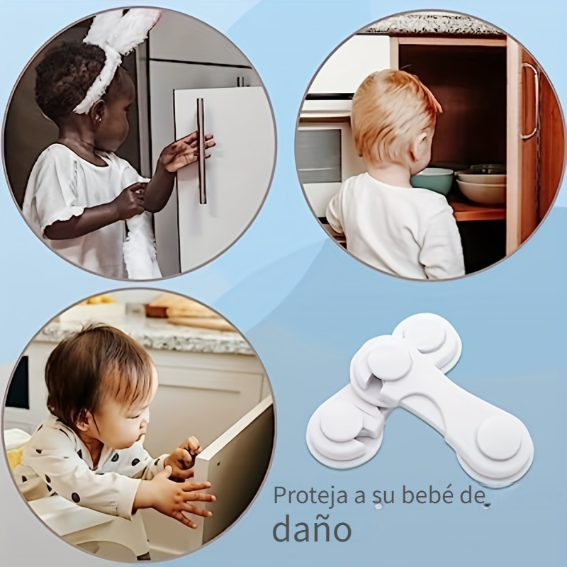 Cerraduras de seguridad para bebés Cerraduras magnéticas para armarios para  niños pequeños Cerraduras adhesivas mejoradas con sistema de doble cerradura  para gabinetes de cocina, cajones, hornos