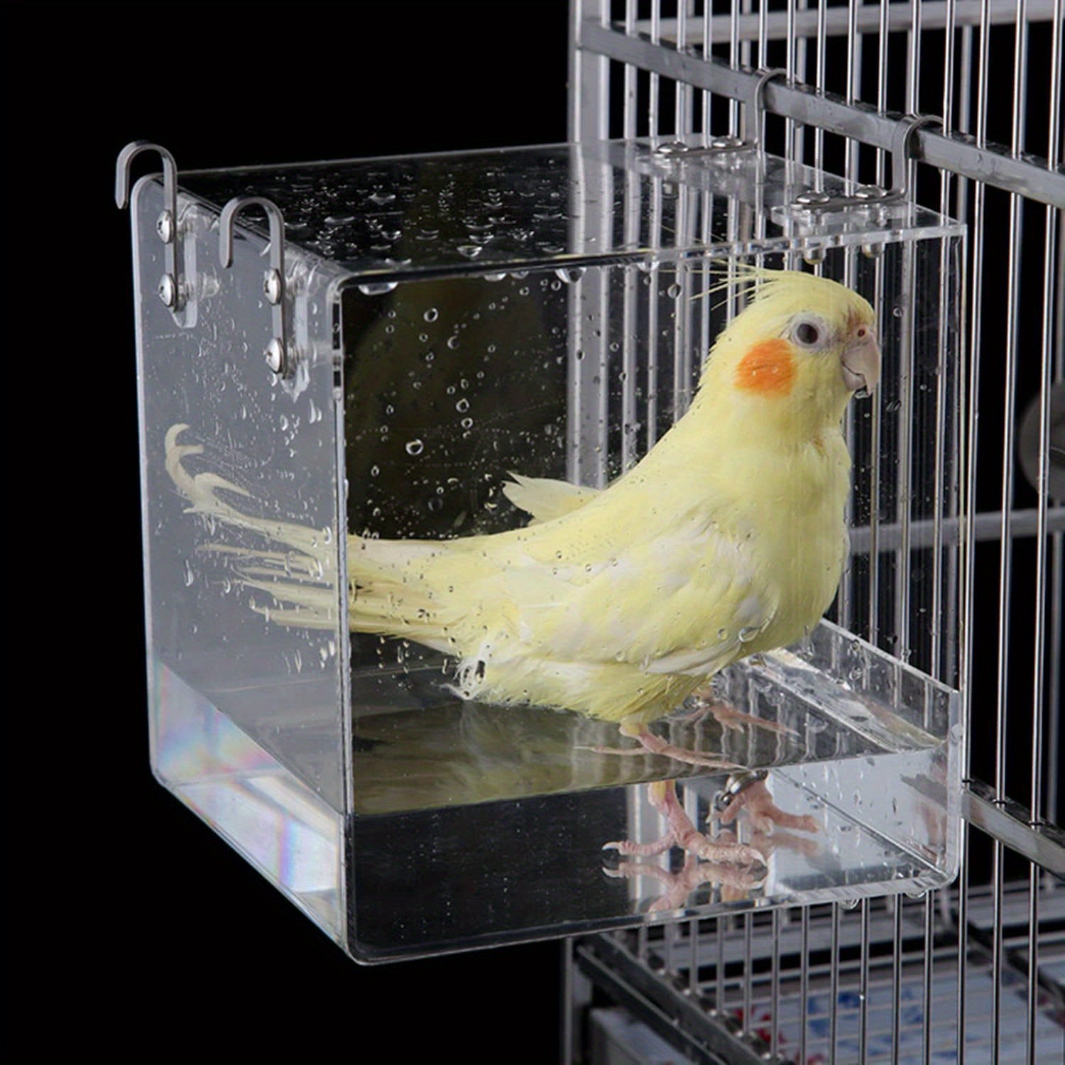 Convenient Hanging Bird Bath Cage 4 Hooks Perfect Small - Temu