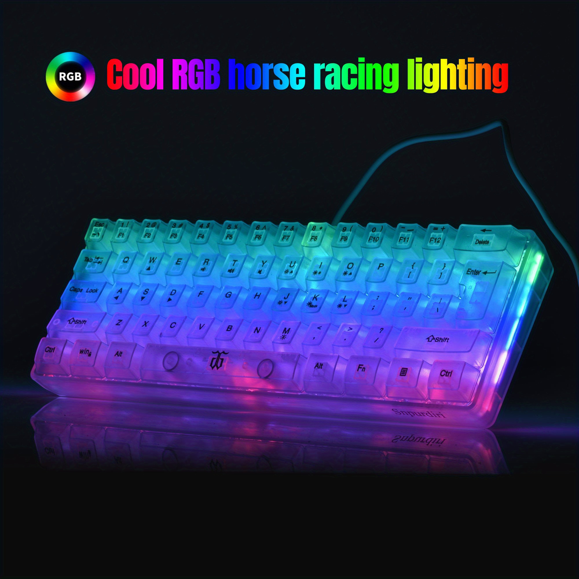 Teclado Gamer para Juegos Mini Teclado multicolor LED Mini Keyboard for  Gaming