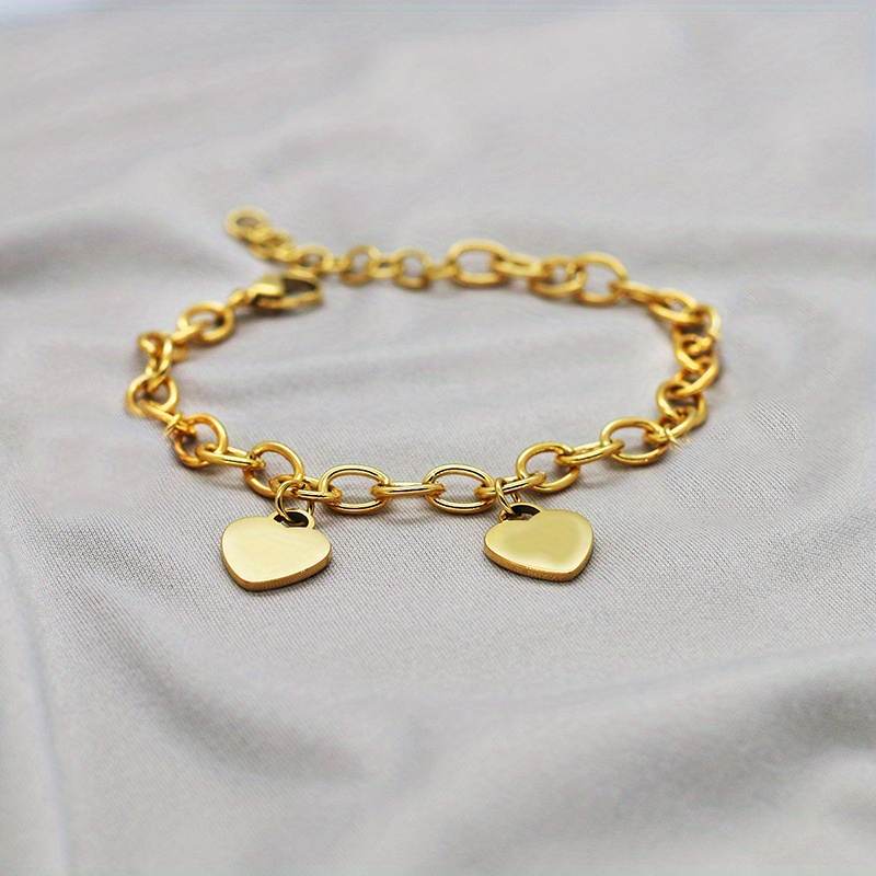 Customizable 14k Yellow Gold Charm Bracelet