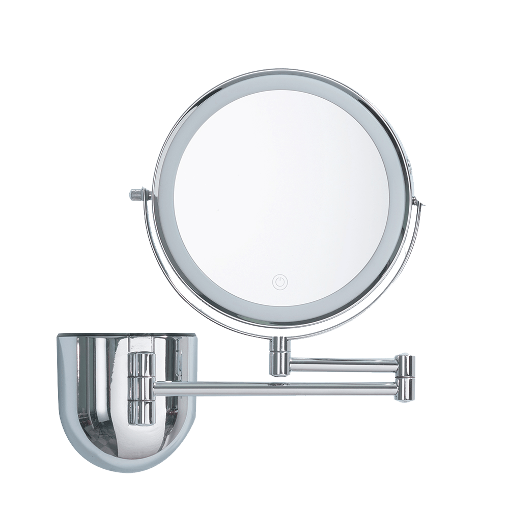  DUDSME Espejo de aumento de tocador de baño para baño, montaje  en pared, espejo de maquillaje, luz ajustable recargable por USB (color  niquelado cepillado, tamaño: 7X) : Belleza y Cuidado Personal