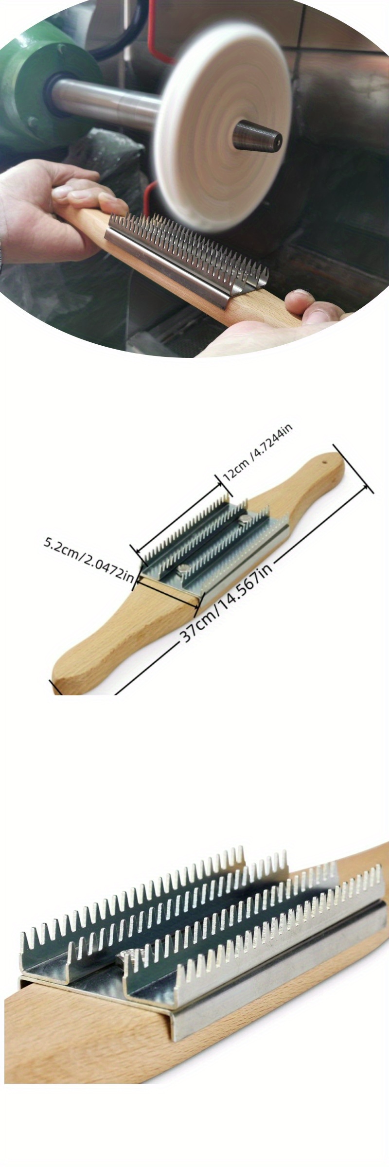 Buffing Wheel Rake Metal Buff Rake Wooden Handle Buffing Temu Australia