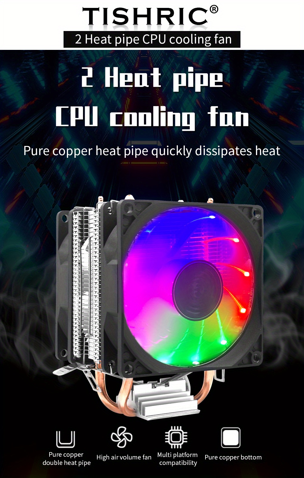 TISHRIC CPU Refroidisseur Ventilateur 122mm Refroidisseur - Temu