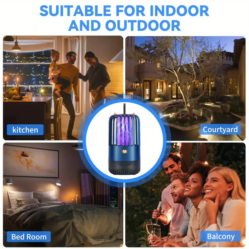 1pc indoor mosquito zapper outdoor electric mosquito killer lamp with usb power uv light flying insect trap killer for home gnat drain details 8