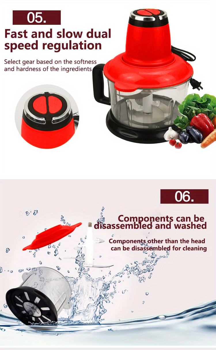 Powerful Meat Grinder With 3 Bi-level Blades And 304 Stainless Steel Blades  - Mini Electric Food Chopper For Kitchen - Temu