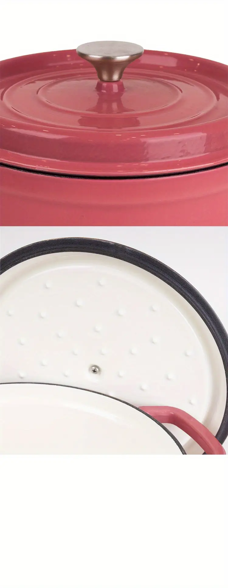 1 шт. классическая 22 см чугунная эмалированная голландская печь, кастрюля диаметром 8,6 дюйма, посуда, медленное приготовление, тушение, жаркое, красная с крышкой, детали 2