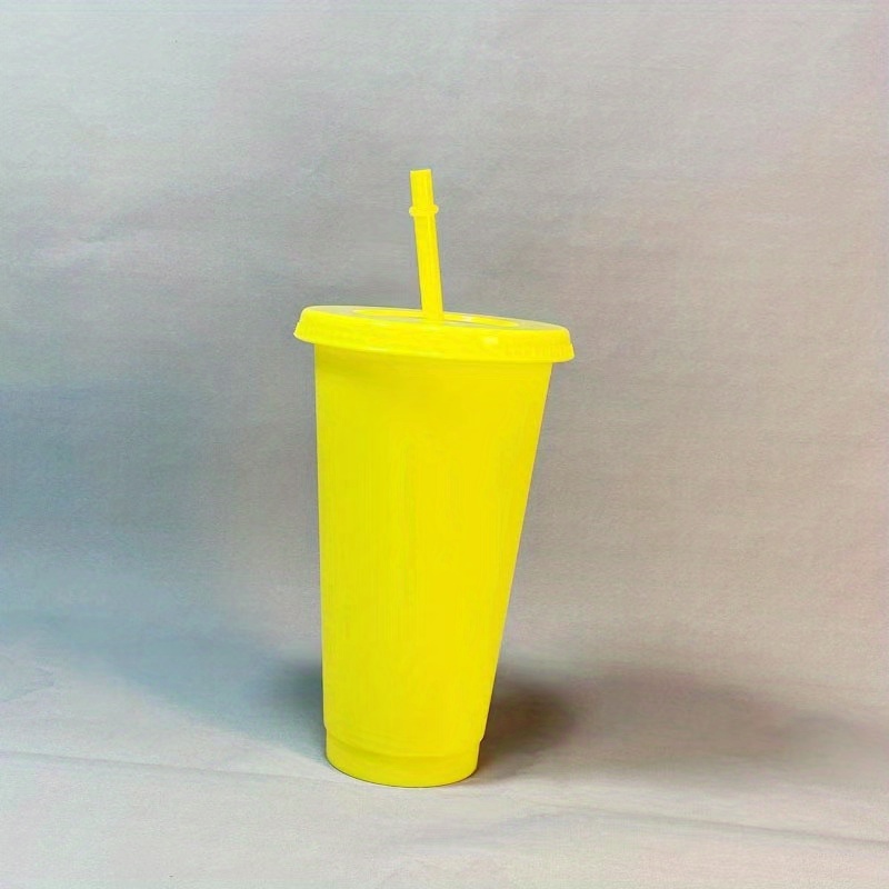 Color Changing Plastic Cup Large Capacity Straw Cup For - Temu