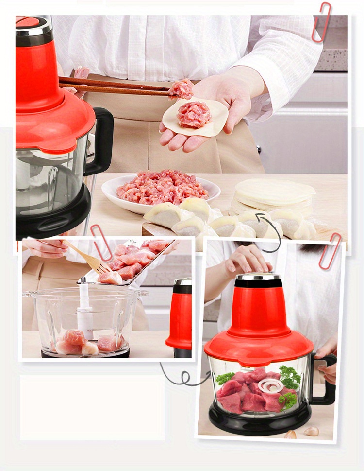 Powerful Meat Grinder With 3 Bi-level Blades And 304 Stainless Steel Blades  - Mini Electric Food Chopper For Kitchen - Temu