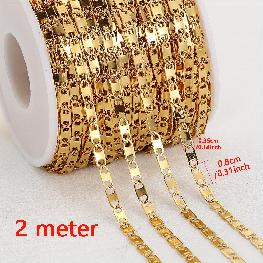 Golden Stainless Steel Chain Flat High Quality Welded Circle - Temu