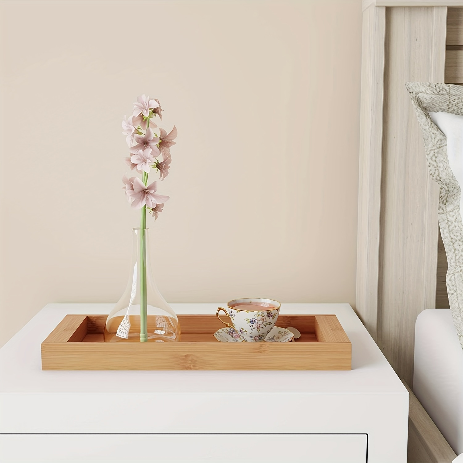 Bamboo Tray Bathroom Vanity Tray Counter Wood Small Bathroom Temu