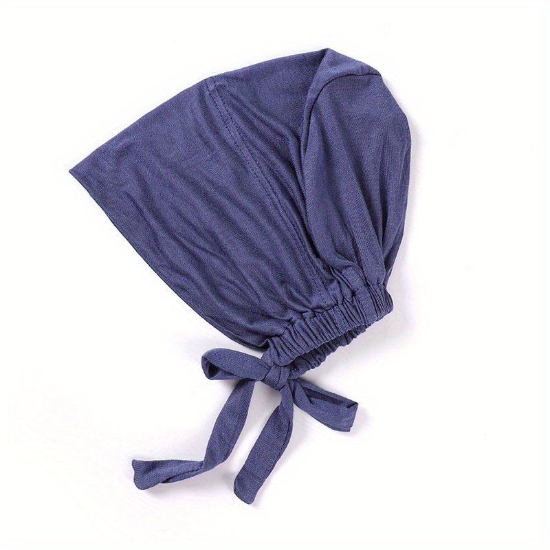 Solid Inner Cap Elastic Turban Soft Head Wrap Casual Underscarf