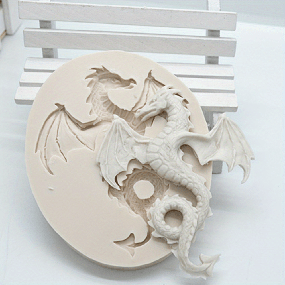 Funshowcase 3D Water Dragon Cake Chocolate Mold 3.8x3.9x1inch