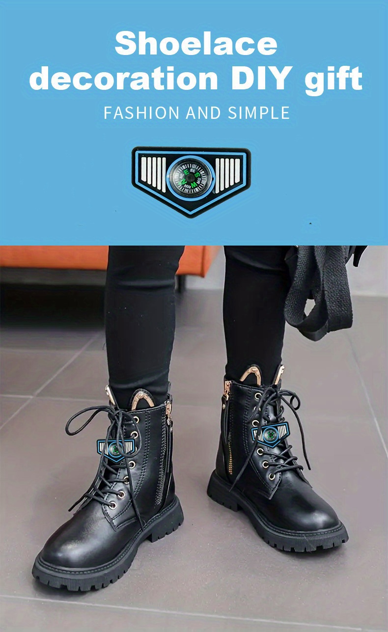 2pcs elastic shoelace diy decorations compass design perfect