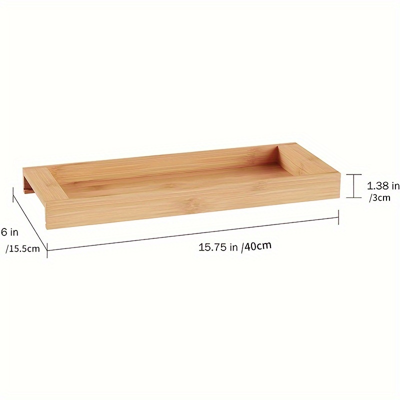 Bamboo Tray Bathroom Vanity Tray Counter Wood Small Bathroom - Temu