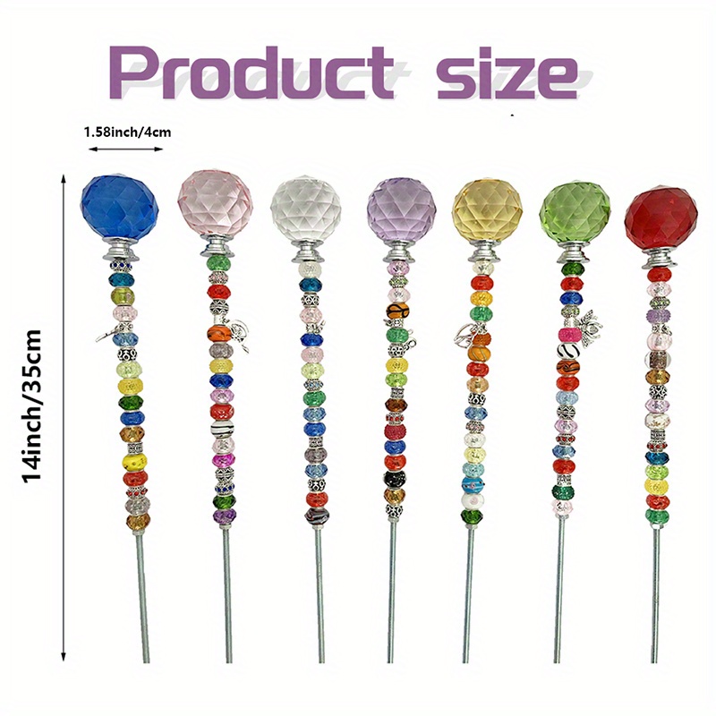 Colorful Pretty Jeweled Garden Stake Planter Stake Round Temu