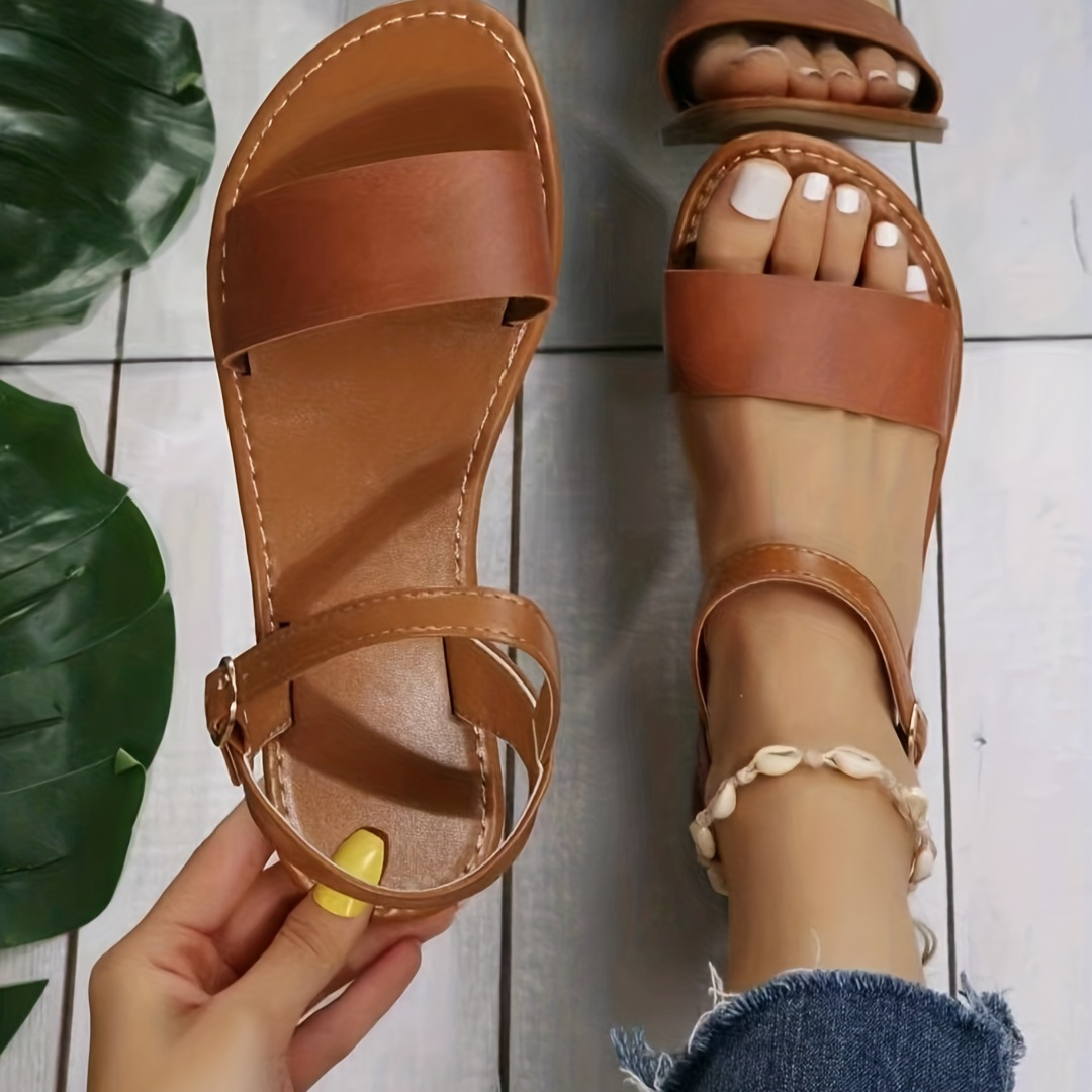 One band ankle on sale strap flat sandal