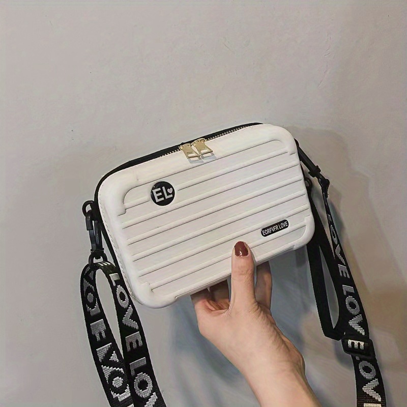 Mini Letter Graphic Box Bag, Unique Creative Novelty Crossbody Bag