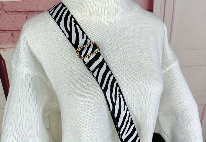 Wide Shoulder Straps Zebra Print Lightweight Bag Strap Temu New Zealand
