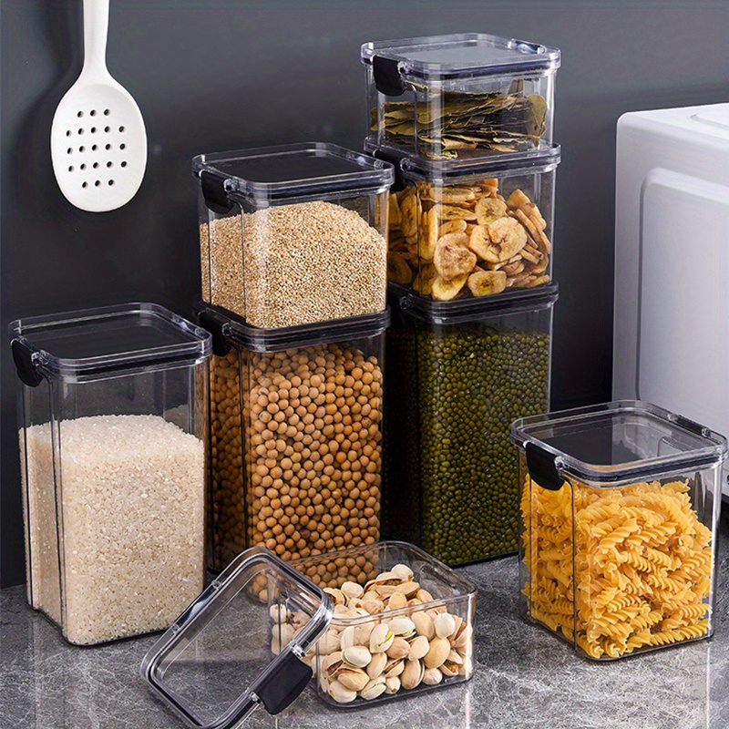 Food Storage Containers With Lids, Clear Airtight Food Jars, Moisture ...