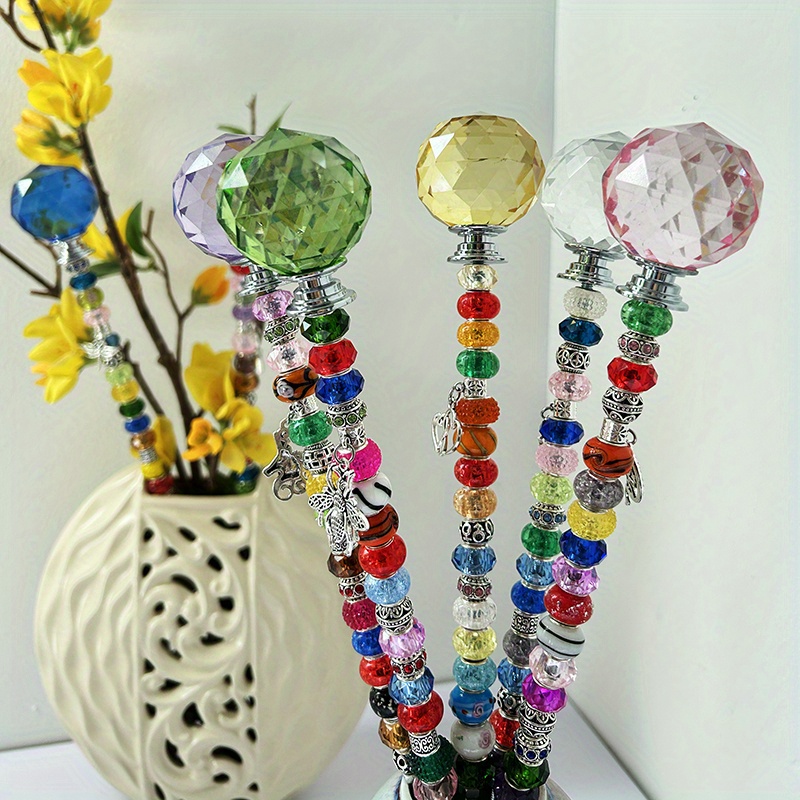 Colorful Pretty Jeweled Garden Stake Planter Stake Round - Temu