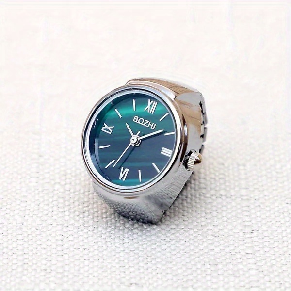 mini green watch   ring fashion accessories alloy shell finger watch men jewelry women trend ring gift details 1