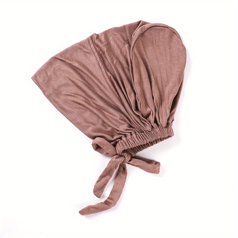 Solid Inner Cap Elastic Turban Soft Head Wrap Casual Underscarf