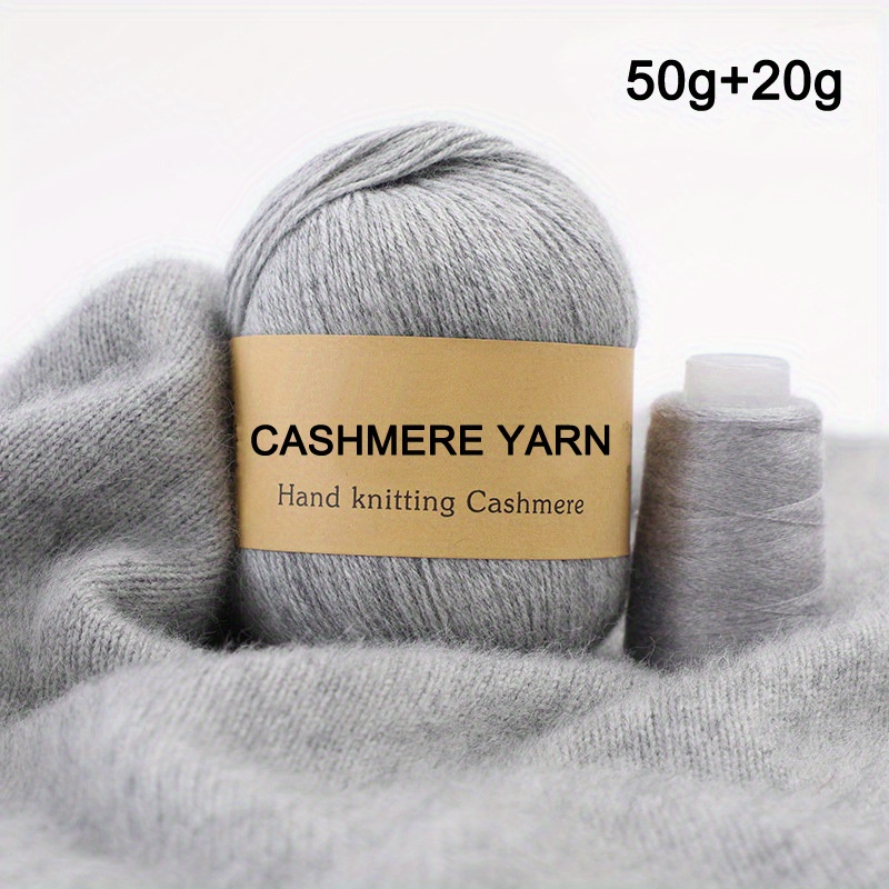 1Skein (50g) Plus 1Spool (20g) Soft Cashmere Yarn,Hand-knitted Cashmere Yarn  For Knitting And Crocheting